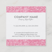 ピンクモダンのフェイクグリッター スクエア名刺 (裏面)