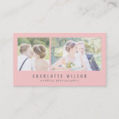 ピンクモダンのフォトグラファー2枚 名刺 (正面)