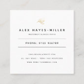 ピンクモダンのフラミンゴのミニマル スクエア名刺 (裏面)