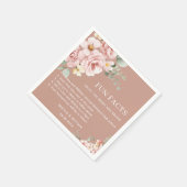 ピンクモダンのフローラおもしろい事実結婚の スタンダードカクテルナプキン (角)