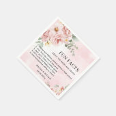 ピンクモダンのフローラおもしろい事実結婚の スタンダードカクテルナプキン (角)