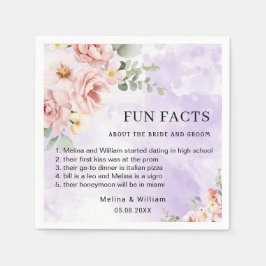 ピンクモダンのフローラおもしろい事実結婚の スタンダードカクテルナプキン