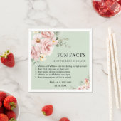 ピンクモダンのフローラおもしろい事実結婚の スタンダードカクテルナプキン (インサイチュ)