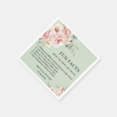 ピンクモダンのフローラおもしろい事実結婚の スタンダードカクテルナプキン (角)