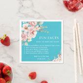 ピンクモダンのフローラおもしろい事実結婚の スタンダードカクテルナプキン (インサイチュ)