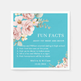 ピンクモダンのフローラおもしろい事実結婚の スタンダードカクテルナプキン