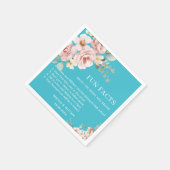 ピンクモダンのフローラおもしろい事実結婚の スタンダードカクテルナプキン (角)