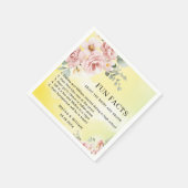 ピンクモダンのフローラおもしろい事実結婚の スタンダードカクテルナプキン (角)