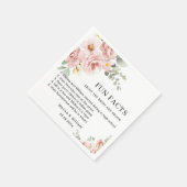 ピンクモダンのフローラおもしろい事実結婚の スタンダードカクテルナプキン (角)