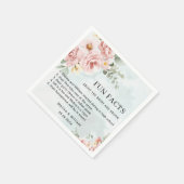 ピンクモダンのフローラおもしろい事実結婚の スタンダードカクテルナプキン (角)