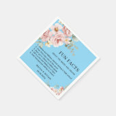 ピンクモダンのフローラおもしろい事実結婚の スタンダードカクテルナプキン (角)