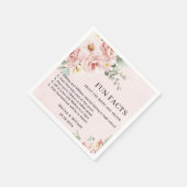 ピンクモダンのフローラおもしろい事実結婚の スタンダードカクテルナプキン (角)