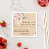 ピンクモダンのフローラおもしろい事実結婚の スタンダードカクテルナプキン (インサイチュ)