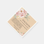 ピンクモダンのフローラおもしろい事実結婚の スタンダードカクテルナプキン (角)