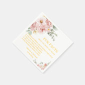 ピンクモダンのフローラおもしろい事実結婚の スタンダードカクテルナプキン (角)