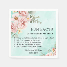 ピンクモダンのフローラおもしろい事実結婚の スタンダードカクテルナプキン