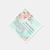 ピンクモダンのフローラおもしろい事実結婚の スタンダードカクテルナプキン (角)