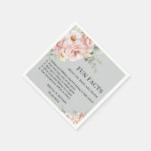 ピンクモダンのフローラおもしろい事実結婚の スタンダードカクテルナプキン (角)