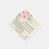ピンクモダンのフローラおもしろい事実結婚の スタンダードカクテルナプキン (角)