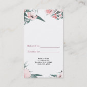 ピンクモダンのフローラの水の色は友人を参照 紹介カード (裏面)