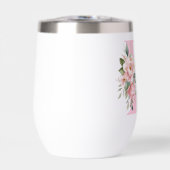 ピンクモダンのフローライニシャル名モノグラム (正面)