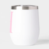 ピンクモダンのフローライニシャル名モノグラム (背面)