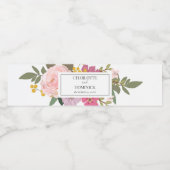 ピンクモダンのフローラガーデン春の結婚式の好意 ペットボトルラベル (シングルラベル)