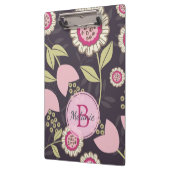 ピンクモダンのフローラチューリップパーソナライズされた模様 クリップボード (左)