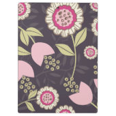 ピンクモダンのフローラチューリップパーソナライズされた模様 クリップボード (裏面)