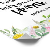 ピンクモダンのフローラマタイ聖書の詩 ポスター (角)