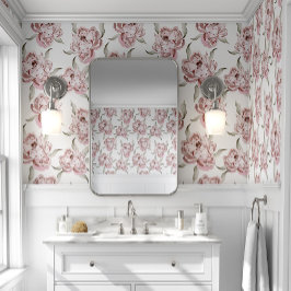 ピンクモダンのフローラ壁紙 壁紙