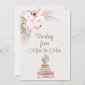 ピンクモダンのフローラ恋しく思のブライダルシャワー 招待状 (裏面)