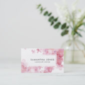 ピンクモダンのフローラ景観作家 名刺 (スタンド正面)