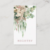 ピンクモダンのフローラ結婚バラのレジストリ エンクロージャーカード (正面)