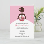 ピンクモダンのブライダルシャワー招待 招待状 (スタンド正面)