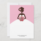 ピンクモダンのブライダルシャワー招待 招待状 (裏面)