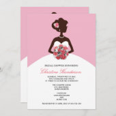 ピンクモダンのブライダルシャワー招待 招待状 (正面/裏面)