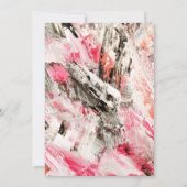ピンクモダンのブラシストローク抽象芸術結婚トレンディー 招待状 (裏面)