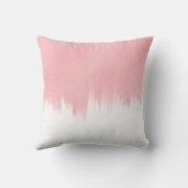 ピンクモダンのブラシストローク白デザイン クッション (裏面)