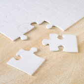 ピンクモダンのブラシストローク白デザイン ジグソーパズル (側面)