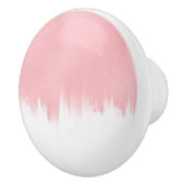 ピンクモダンのブラシストローク白デザイン セラミックノブ (右)