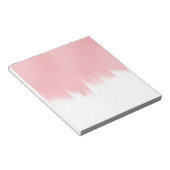 ピンクモダンのブラシストローク白デザイン ノートパッド (アングル)