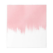 ピンクモダンのブラシストローク白デザイン ノートパッド (正面)