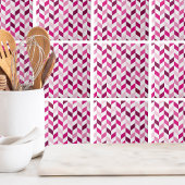 ピンクモダンのヘリンボーンパターン タイル