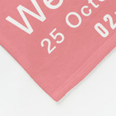 ピンクモダンのベビーガール写真誕生のお知らせ フリースブランケット (角)