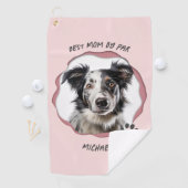 ピンクモダンのペットドッグ最高のママ ゴルフタオル (インサイチュ)