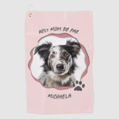 ピンクモダンのペットドッグ最高のママ ゴルフタオル (正面)
