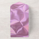 ピンクモダンのホイル黒の光沢結婚のある オールインワン招待状 (外側)