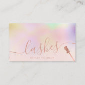 ピンクモダンのホログラフィックブラシ 名刺 (正面)