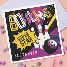 ピンクモダンのボーリングカラフルパーティーを獲得しよう スタンダードカクテルナプキン